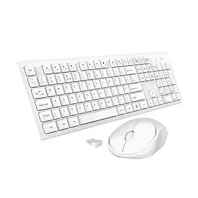 Комплект бездротової клавіатури та мишки Deeliva Combo G9300 White