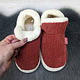 Тапочки чуні жіночі високі теракотового кольору на хутрі 4274_2, фото 6