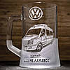 Пивний келих з гравіюванням автомобіля Volkswagen Crafter Фольксваген Крафтер - подарунок для автомобіліста, фото 2