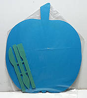 Дошка для пластиліну  і три стека / дошка для ліплення / дощечка для пластиліну / яблуко блакитне