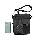 Тактична сумка через плече Patriot барсетка чорна тканинна мессенджер, фото 10