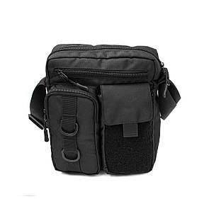 Тактична сумка через плече Patriot барсетка чорна тканинна мессенджер