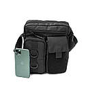 Тактична сумка через плече Patriot барсетка чорна тканинна мессенджер, фото 7