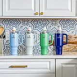 Термокружка з ручкою Cirkul All-Day StrawSip з нержавіючої сталі Синя 1183 мл, фото 8