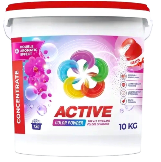 Сипучий пральний порошок Active Color 10кг 4820196010715