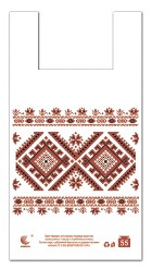 Пакет майка"Вишиванка" Комсерв 34x58 (5 кольорів) (уп.100шт)