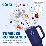 Термокружка з ручкою Cirkul All-Day StrawSip з нержавіючої сталі Синя 1183 мл, фото 2