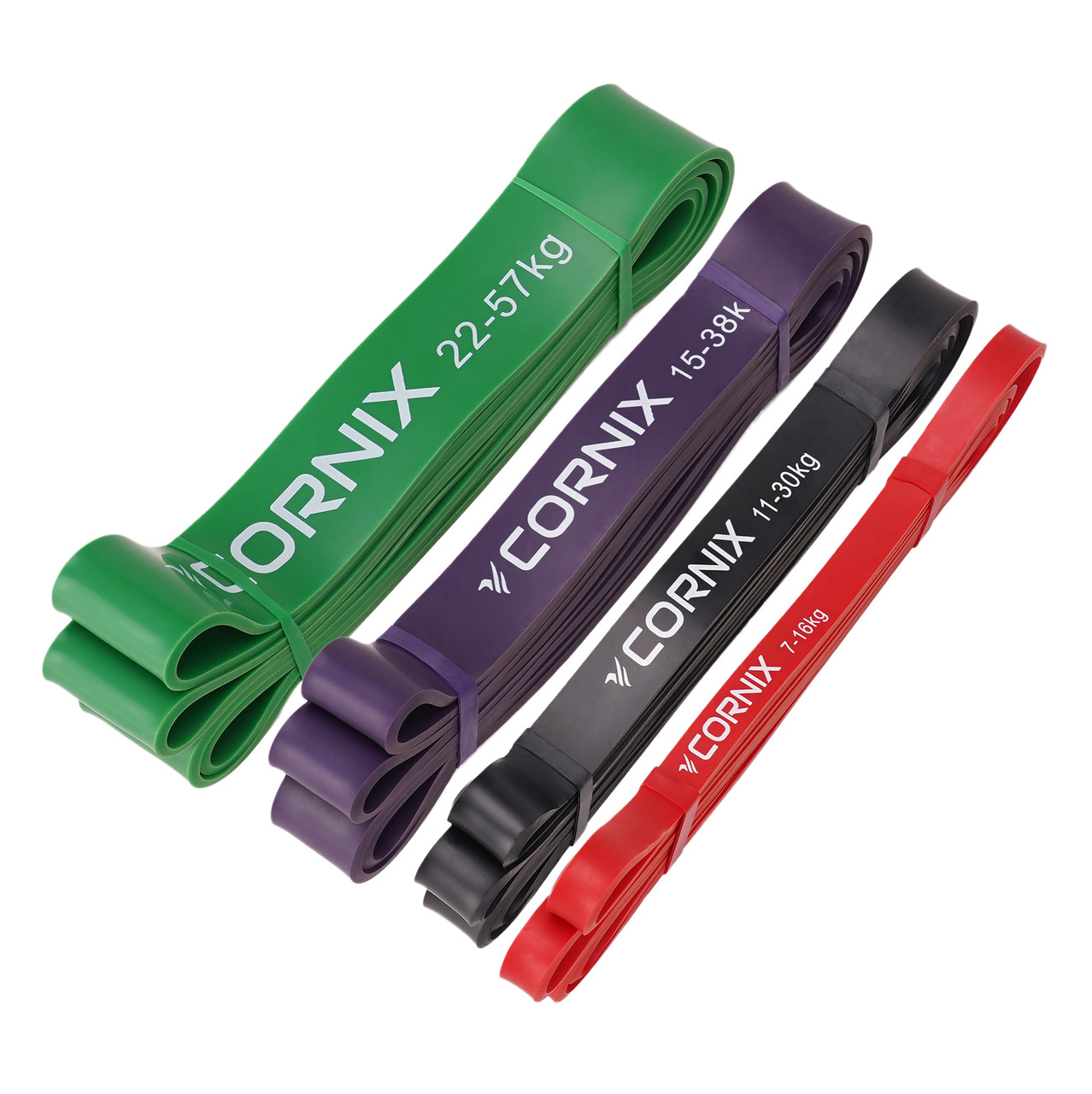 Еспандер-петля Cornix Power Band 7-57 кг (резина для фітнесу та спорту) набір 4 шт XR-0088
