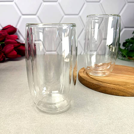 Набір високих стаканів з подвійним дном 380 мл 2 шт Ardesto (AR2638B), фото 1