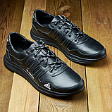 Шкіряні кросівки великого розміру для чоловіків, для хлопця Адідас великих розмірів *К-46-черн "2*, фото 6