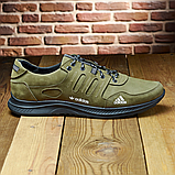 Шкіряні кросівки великого розміру для чоловіків, для хлопця Адідас великих розмірів *К-46- олива)"2*, фото 3
