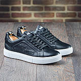 Кеди чорні з білою підошвою під джинси, осінні кеди демісезонні *0401 Кед ч/б p*, фото 4
