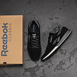 Кросівки Reebok замш шкіряні весна, Замшеві кросівки чорні чоловічі демісезонні *210 ч/сір замш*, фото 7