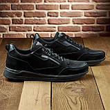 Чоловічі чорні модні осінні шкіряні кросівки з натуральної шкіри *Guess Х*, фото 2