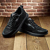 Чоловічі чорні модні осінні шкіряні кросівки з натуральної шкіри *Guess Х*, фото 3