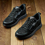 Чоловічі чорні модні осінні шкіряні кросівки з натуральної шкіри *Guess Х*, фото 5