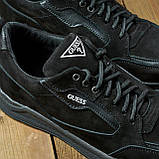 Чоловічі чорні модні осінні шкіряні кросівки з натуральної шкіри *Guess Х*, фото 7