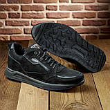 Чоловічі чорні модні осінні шкіряні кросівки з натуральної шкіри *Guess Х*, фото 8