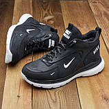 Спортивні високі зимові чорні шкіряні черевики чоловічі на хутрі, черевики на товстій підошві *N-чор*, фото 6