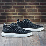 Шкіряні чорні чоловічі кросівки комфортні осінь-весна повсякденні демісезонні *МТ-лиц*, фото 2