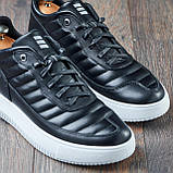 Шкіряні чорні чоловічі кросівки комфортні осінь-весна повсякденні демісезонні *МТ-лиц*, фото 4