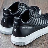 Шкіряні чорні чоловічі кросівки комфортні осінь-весна повсякденні демісезонні *МТ-лиц*, фото 5
