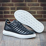 Шкіряні чорні чоловічі кросівки комфортні осінь-весна повсякденні демісезонні *МТ-лиц*, фото 6