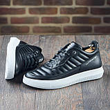 Шкіряні чорні чоловічі кросівки комфортні осінь-весна повсякденні демісезонні *МТ-лиц*, фото 7