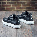 Шкіряні чорні чоловічі кросівки комфортні осінь-весна повсякденні демісезонні *МТ-лиц*, фото 8