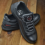 Шкіряні чорні чоловічі кросівки комфортні осінь-весна повсякденні демісезонні *179 ЕВА*, фото 2