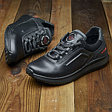 Шкіряні чорні чоловічі кросівки комфортні осінь-весна повсякденні демісезонні *179 ЕВА*, фото 3