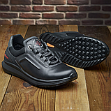 Шкіряні чорні чоловічі кросівки комфортні осінь-весна повсякденні демісезонні *179 ЕВА*, фото 6