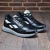 Reebok чорні зимові шкіряні кросівки на хутрі, чоловічі кросівки з хутром *R-16*, фото 2