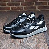 Reebok чорні зимові шкіряні кросівки на хутрі, чоловічі кросівки з хутром *R-16*, фото 4
