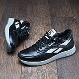Reebok чорні зимові шкіряні кросівки на хутрі, чоловічі кросівки з хутром *R-16*, фото 8