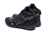 Чорні зимові шкіряні чоловічі теплі високі кросівки Adidas на хутрі *А-3 чорн/с*, фото 3
