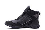Чорні зимові шкіряні чоловічі теплі високі кросівки Adidas на хутрі *А-3 чорн/с*, фото 4