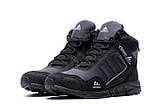 Чорні зимові шкіряні чоловічі теплі високі кросівки Adidas на хутрі *А-3 чорн/с*, фото 5