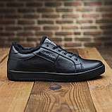 Шкіряні теплі чорні кеди зимові чоловічі на хутрі *Ск-80 мех*, фото 2