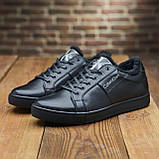 Шкіряні теплі чорні кеди зимові чоловічі на хутрі *Ск-80 мех*, фото 3