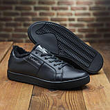 Шкіряні теплі чорні кеди зимові чоловічі на хутрі *Ск-80 мех*, фото 4