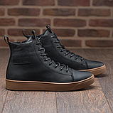 Високі утеплені чоловічі зимові шкіряні черевики на хутрі на високій підошві на кожен день *В-150креп*, фото 5