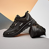 Чорні шкіряні чоловічі демісезонні кросівки найк nike весна комфортні для повсякденного носіння *Nike черн. 5 КОЖА*, фото 3