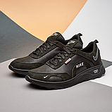 Чорні шкіряні чоловічі демісезонні кросівки найк nike весна комфортні для повсякденного носіння *Nike черн. 5 КОЖА*, фото 5