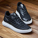 Чорні шкіряні чоловічі демісезонні кросівки весна комфортні для повсякденного носіння *МТ-нубук*, фото 2