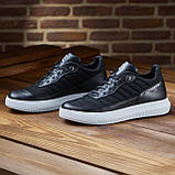 Чорні шкіряні чоловічі демісезонні кросівки весна комфортні для повсякденного носіння *МТ-нубук*, фото 4