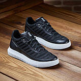Чорні шкіряні чоловічі демісезонні кросівки весна комфортні для повсякденного носіння *МТ-нубук*, фото 6