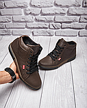 Високі утеплені зимові шкіряні черевики чоловічі коричневі на хутрі для чоловіків *Х-500 кор*, фото 5