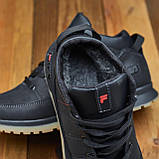 Спортивні зимові чоловічі шкіряні кросівки низькі утеплені на хутрі *101 ч*, фото 2