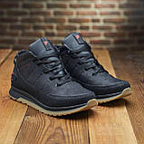 Спортивні зимові чоловічі шкіряні кросівки низькі утеплені на хутрі *101 ч*, фото 3